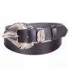 Δερμάτινη γυναικεία ζώνη μαύρη 3 cm ARBsilver-30-130