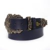 Δερμάτινη ζώνη μπλέ 4cm BLVI-40-150